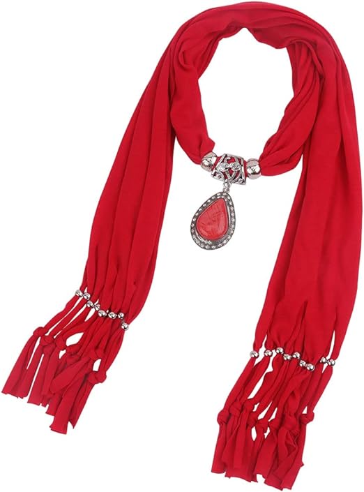 Women Scarf with Necklace Jewellery Zambeel